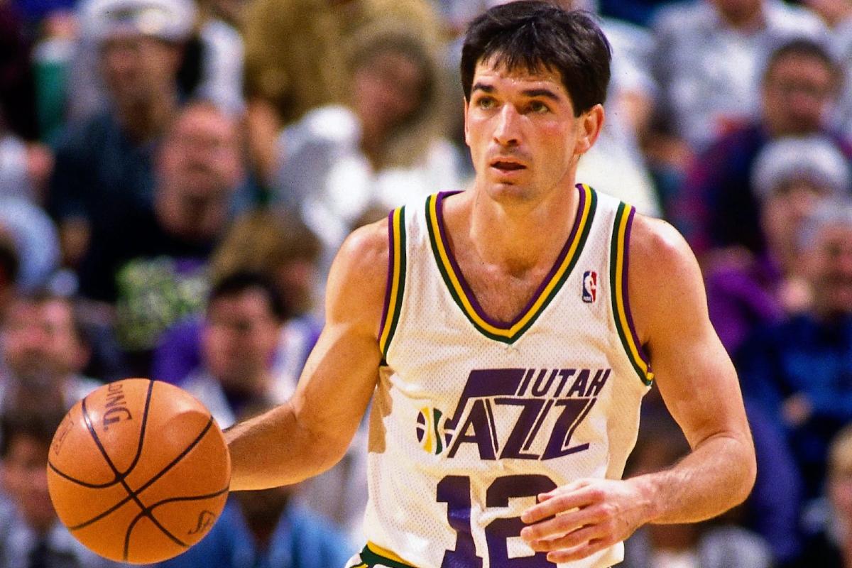 John Stockton in maglia Jazz