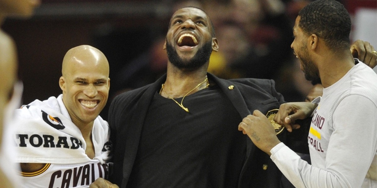 LeBron James, Tristan Thompson e Richard Jefferson in maglia Cavs
