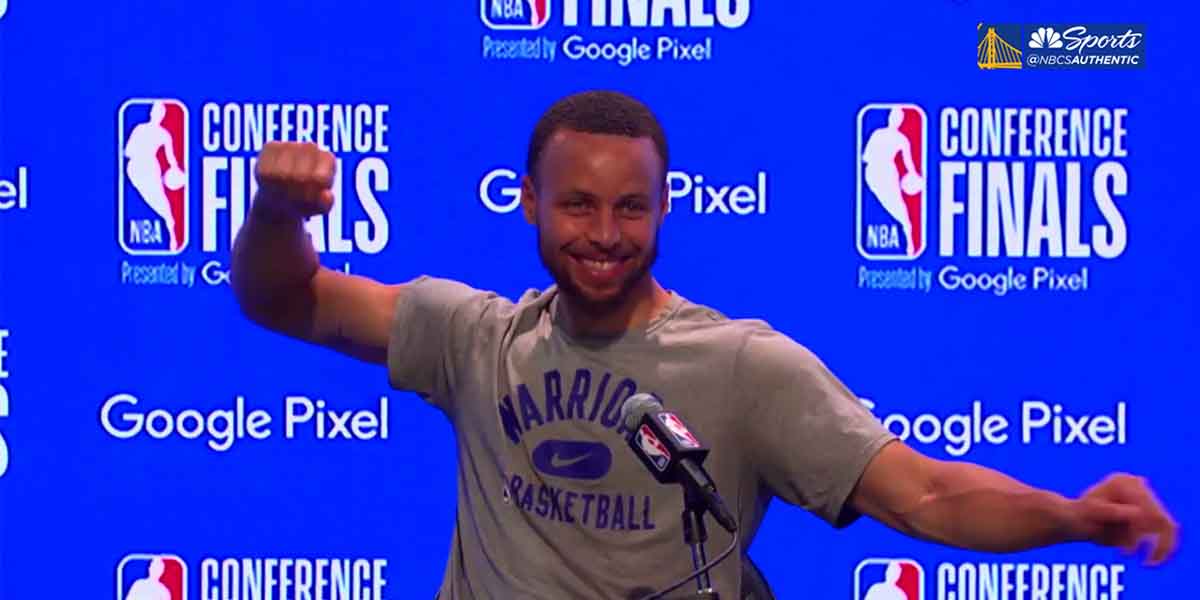 Stephen Curry in conferenza stampa