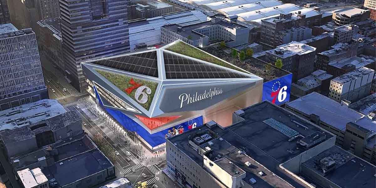 Il rendering del 76ers Place