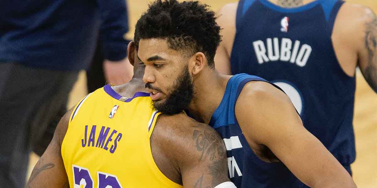 LeBron James e Karl-Anthony Towns