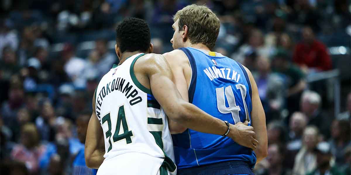 Giannis Antetokounmpo e Dirk Nowitzki