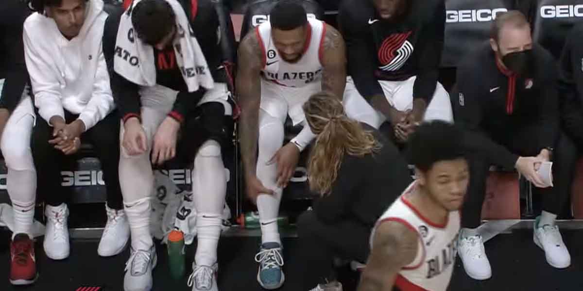 Damian Lillard si infortuna al polpaccio