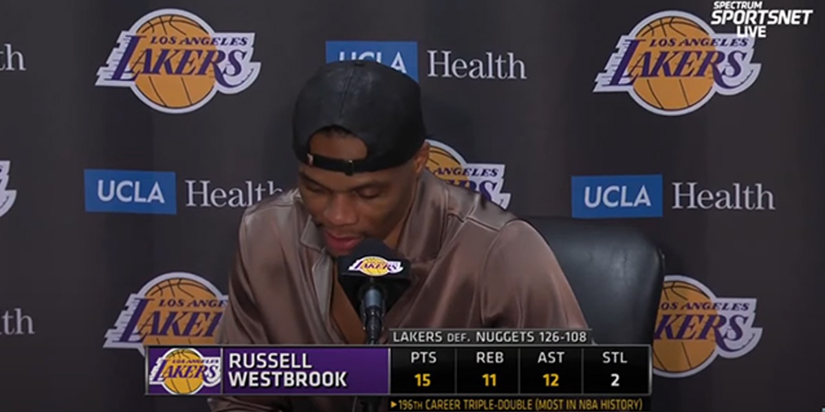 Russell Westbrook intervistato dopo la tripla doppia contro i Nuggets