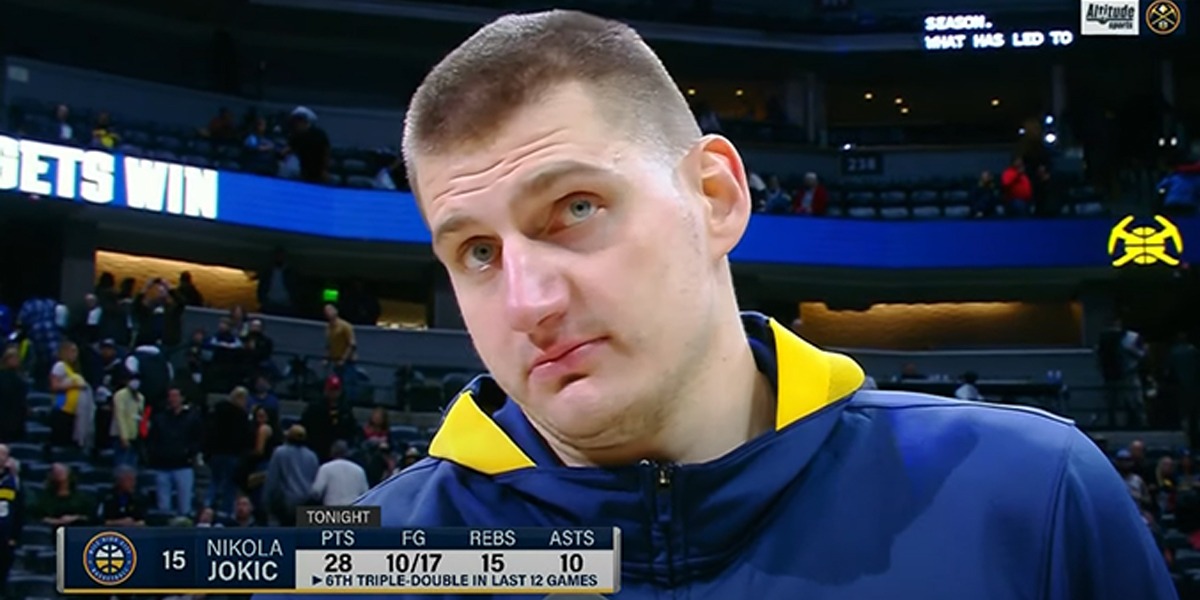 Nikola Jokic intervistato dopo la tripla doppia contro i Cavs