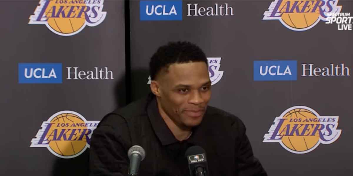 Russell Westbrook dopo la sconfitta coi Nets