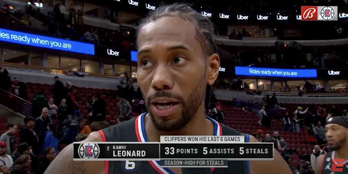 Kawhi Leonard commenta la vittoria contro i Chicago Bulls