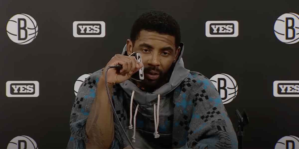 Kyrie Irving nel post partita di Celtics-Nets