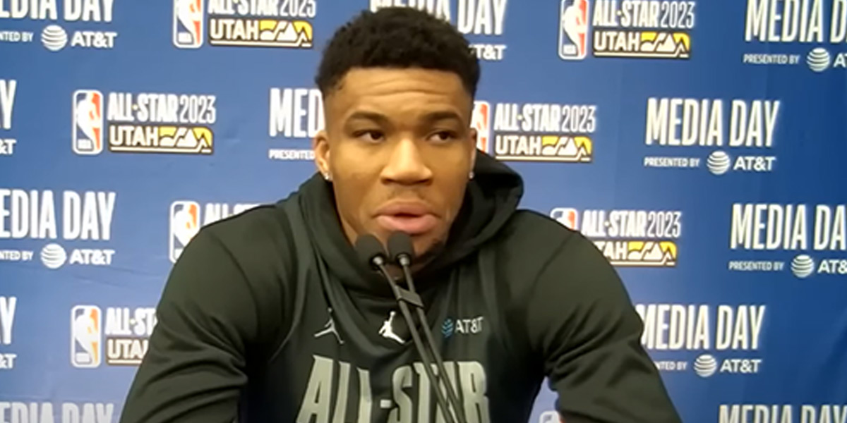 Giannis Antetokounmpo intervistato prima dell'All-Star Game