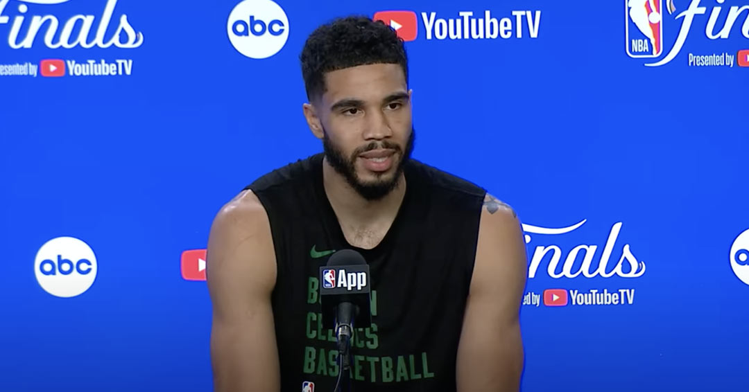 Jayson Tatum in conferenza stampa pre Gara-4 delle NBA Finals 2024