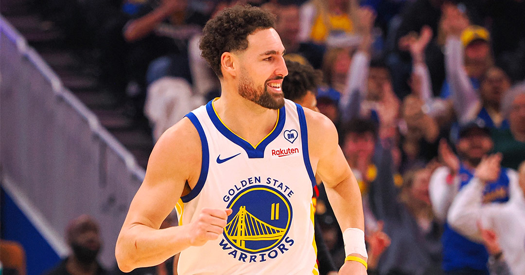 Klay Thompson in una partita della Regular Season 2023/24 con i Golden State Warriors