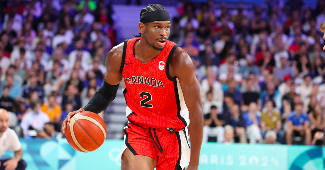 Shai Gilgeous-Alexander nel match Canada-Grecia alle Olimpiadi di Parigi 2024