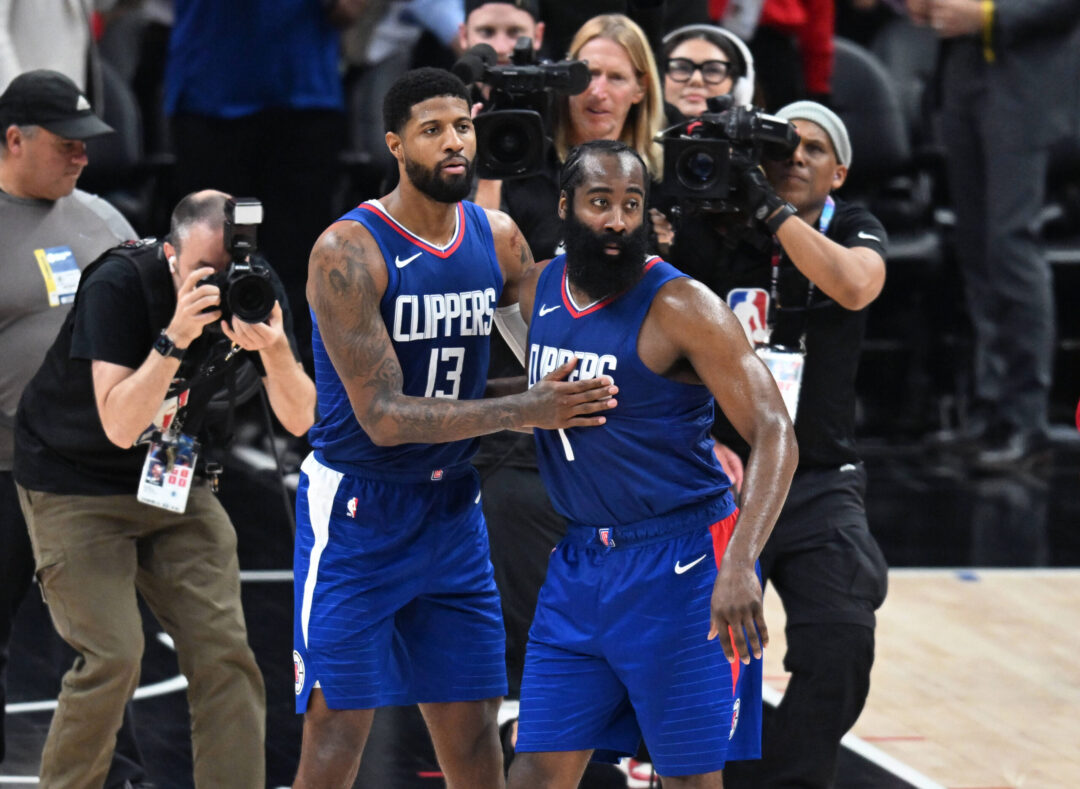 James Harden e Paul George con la maglia dei Los Angeles Clippers