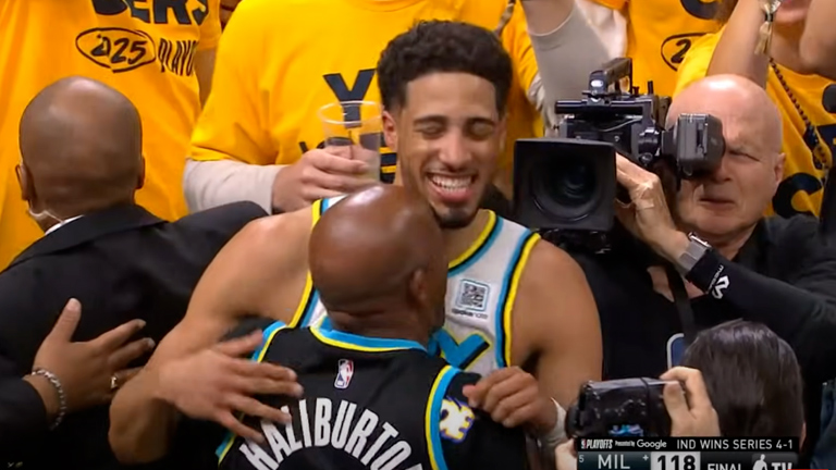Tyrese Haliburton father NBA Playoff