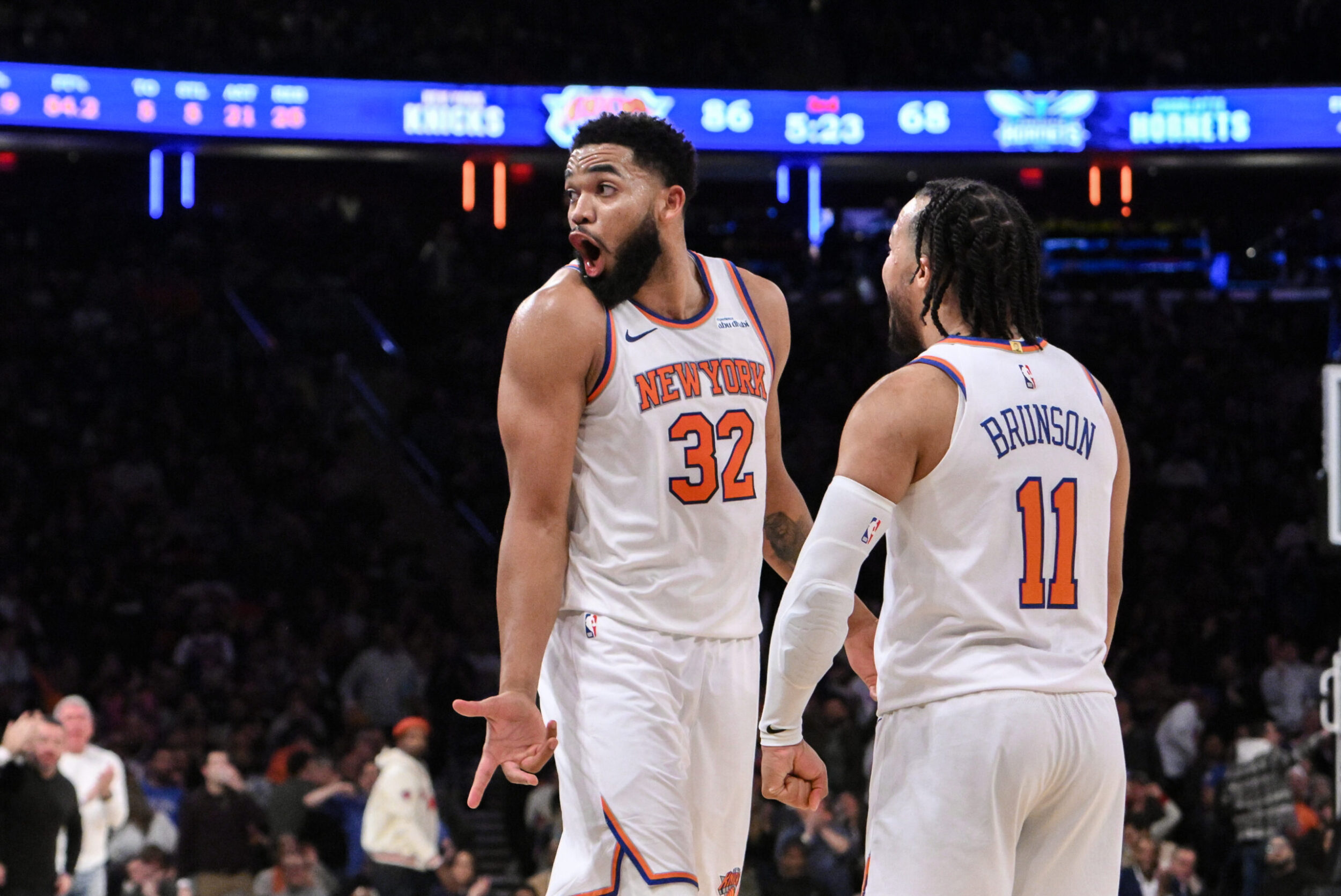 Karl-Anthony Towns e Jalen Brunson Knicks NBA Playoff