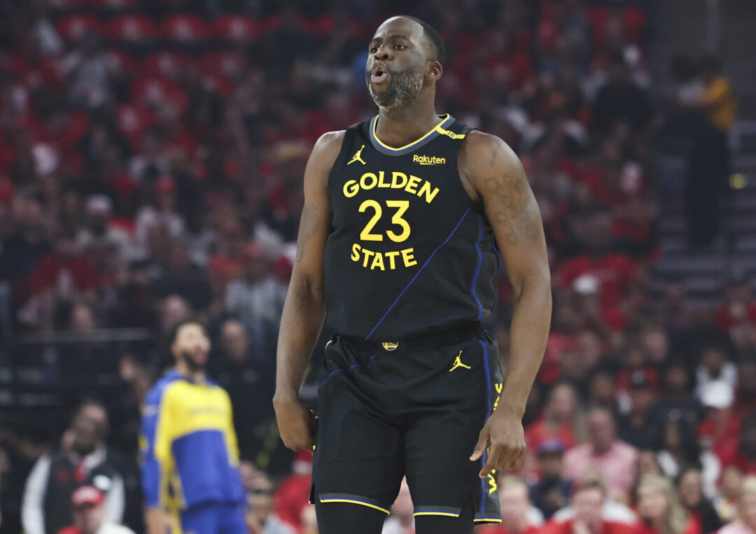 Draymond Green, in maglia Warriors, contro gli Houston Rockets al primo turno di Playoff NBA 2025
