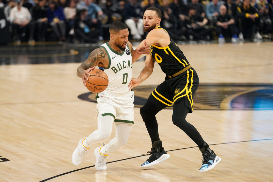Damian Lillard, Milwaukee Bucks, contro Stephen Curry, Golden State Warriors