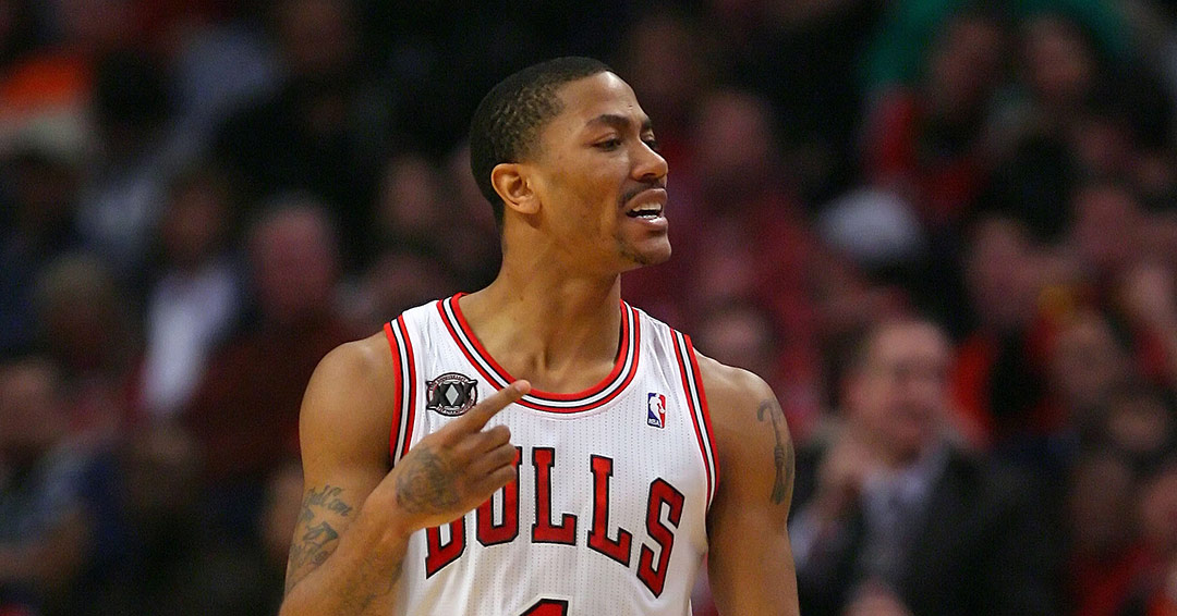 Derrick Rose con la maglia dei Chicago Bulls 2011/12
