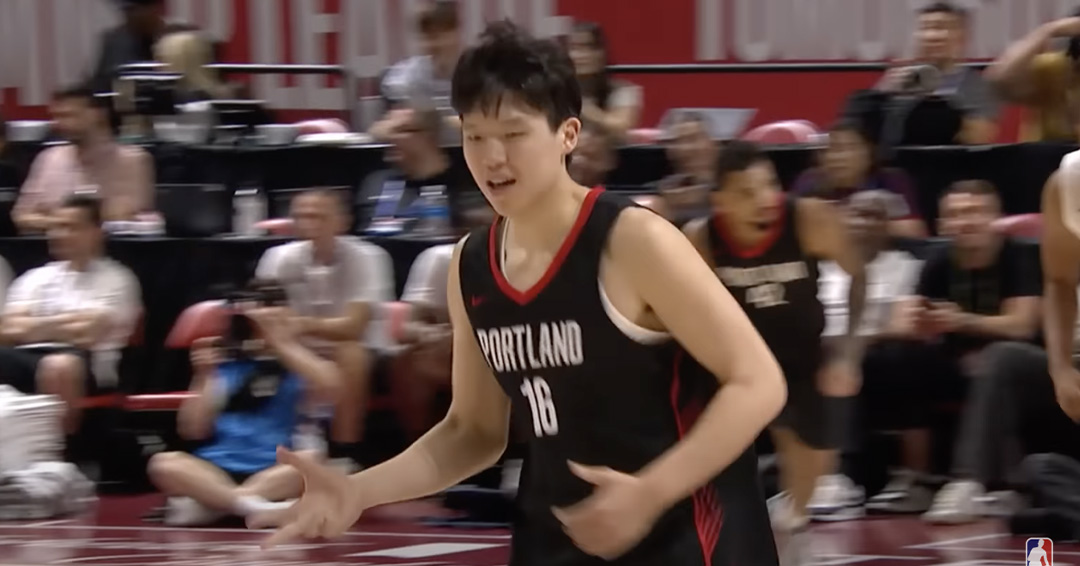 Hansen Yang, Portland Trail Blazers, in campo alla NBA2k26 Summer League