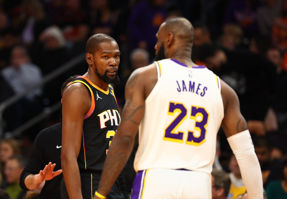 Kevin Durant e LeBron James, Phoenix Suns contro Los Angeles Lakers