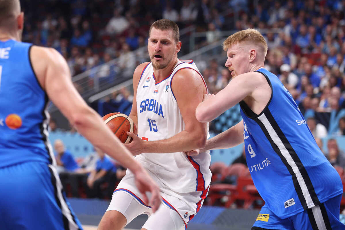 Nikola Jokic, in azione con la Serbia a EuroBasket 2025