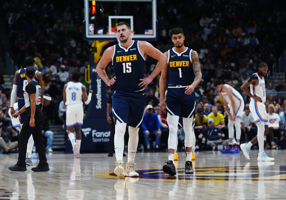 Nikola Jokic e Michael Porter Jr in azione con la maglia dei Denver Nuggets