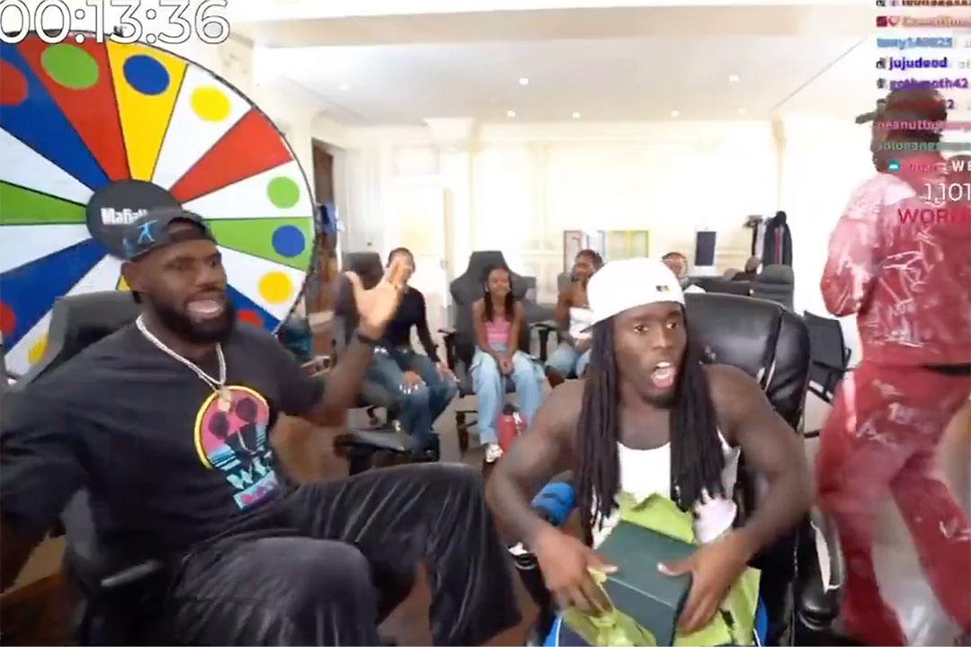 LeBron James durante una live streaming con Kai Cenat