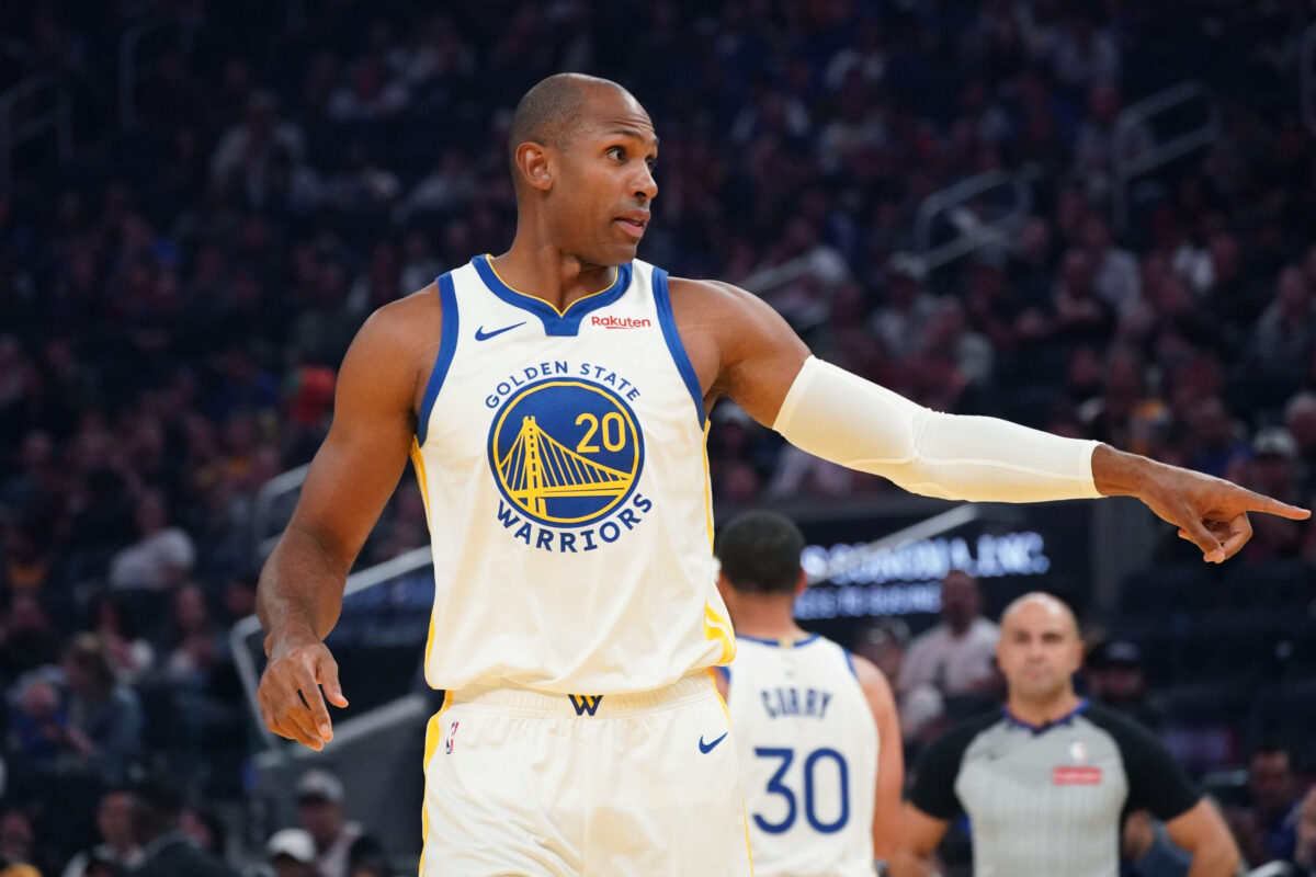 Al Horford in azione con la maglia dei Golden State Warriors