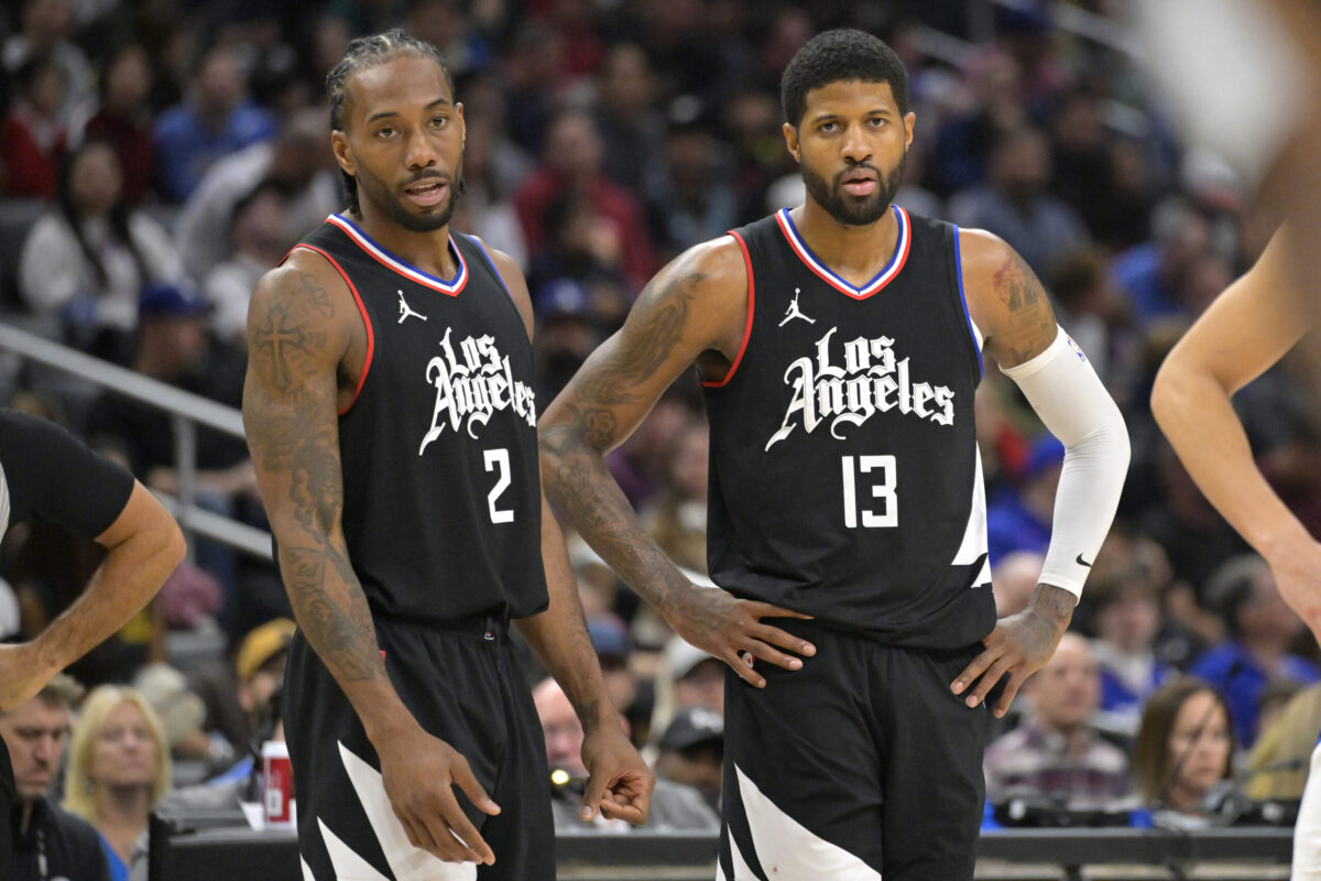 Kawhi Leonard e Paul George con la maglia dei Los Angeles Clippers