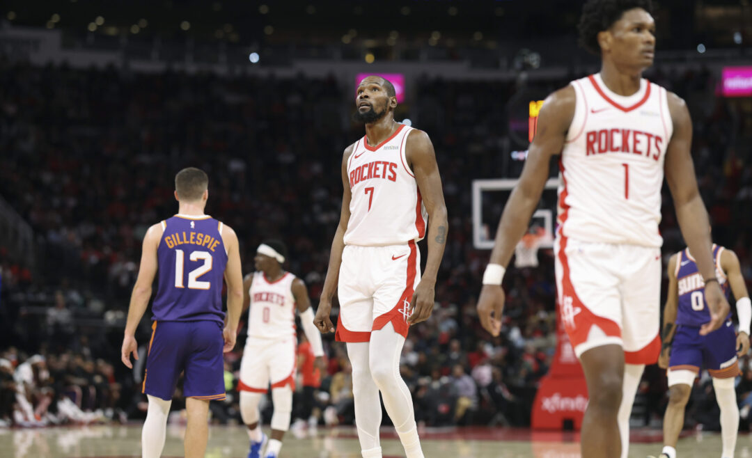 Kevin Durant con la maglia degli Houston Rockets