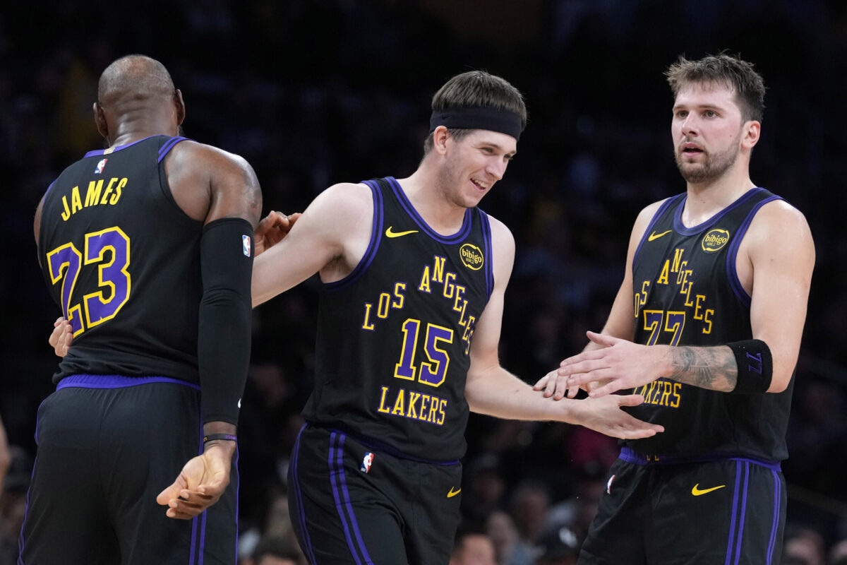 LeBron James, Austin Reaves, Luka Doncic Lakers
