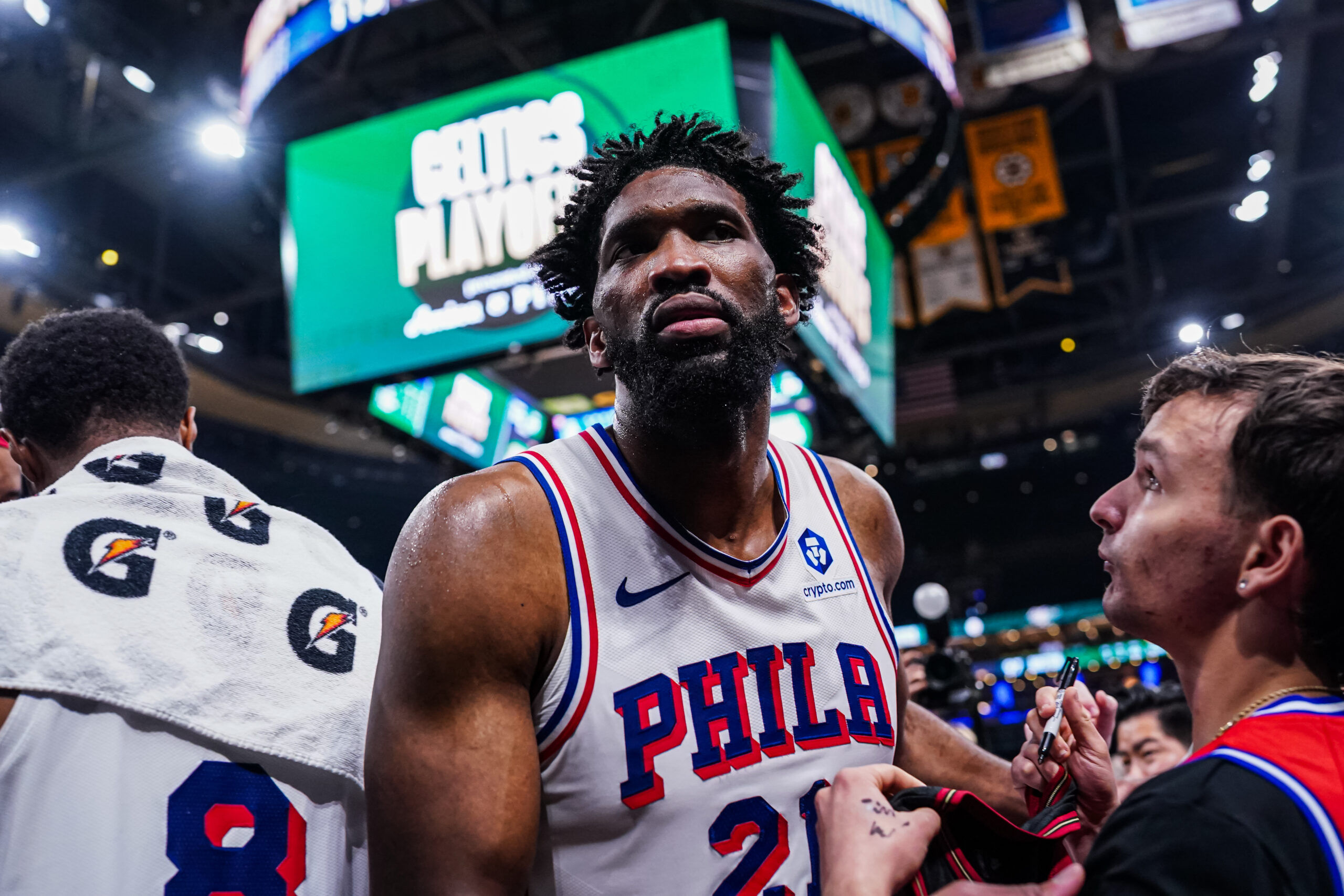 Joel Embiid 76ers Playoff NBA TD Garden