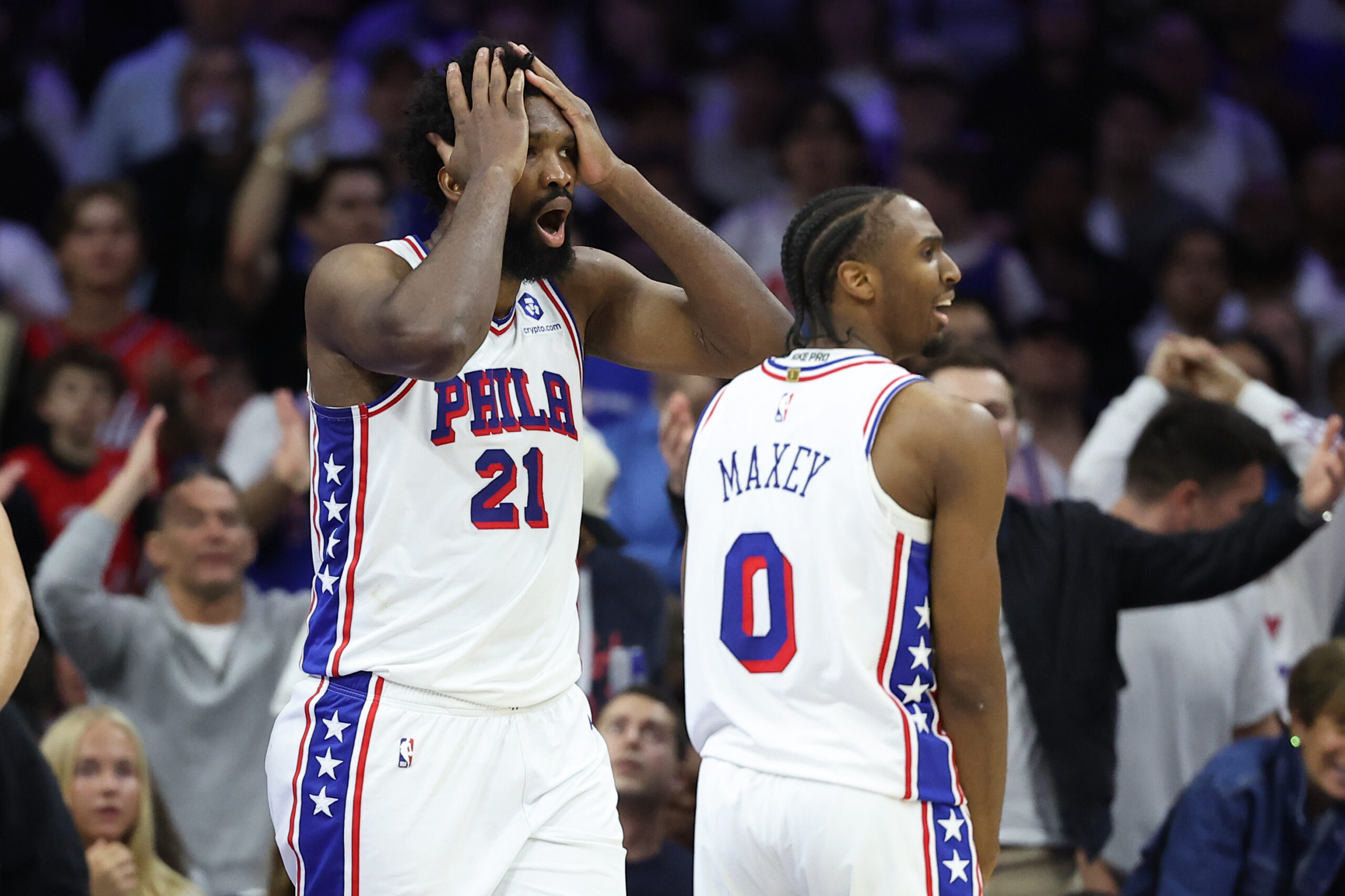 Joel Embiid Tyrese Maxey NBA Playoff 2026