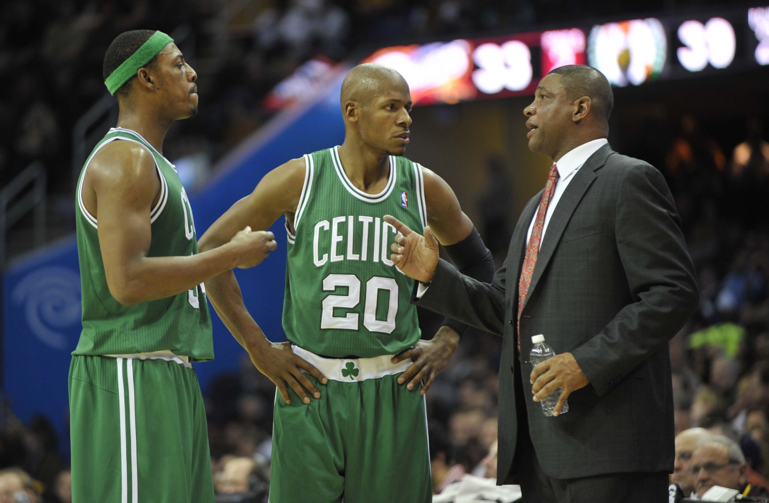 Paul Pierce, Ray Allen, Doc Rivers Boston Celtics 2008
